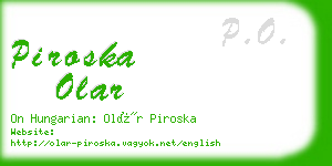 piroska olar business card